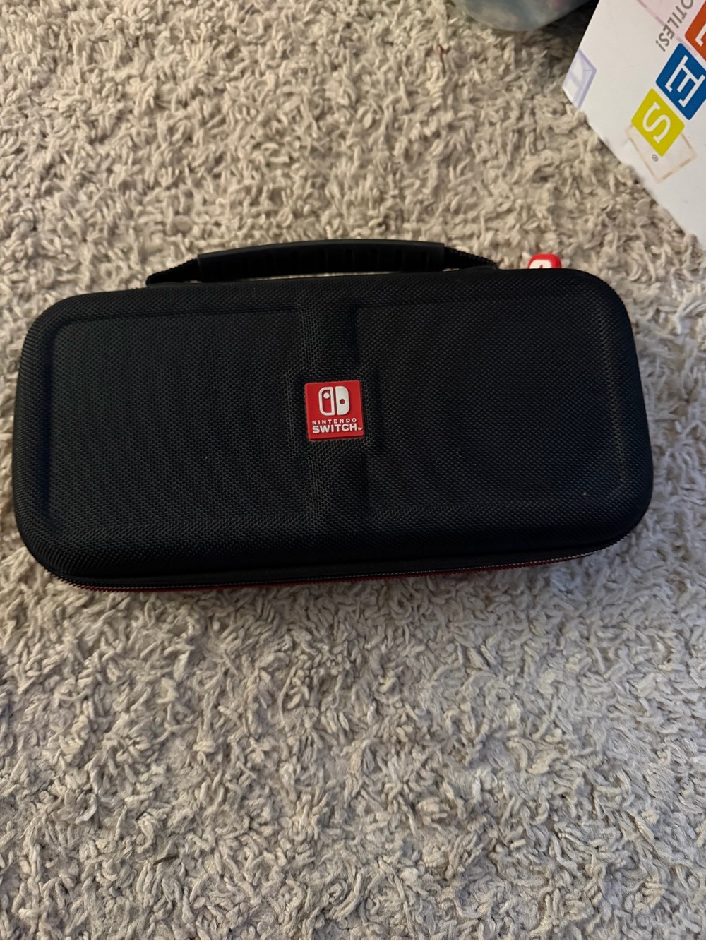 Nintendo Switch Black Portable Hard Case with Red Trim
